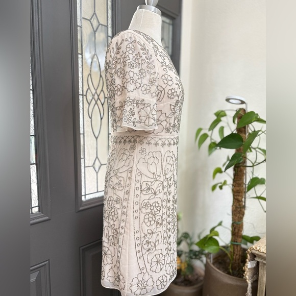 NWT Needle & Thread Linear Motif Georgette Sheath Dress | Size 6 - Picture 5 of 15